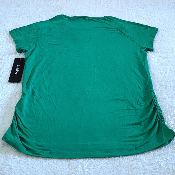 bebe Green💚 Top With Triple3️⃣ Silver🤍 Rings Detail - NWT - Picture 15 of 16